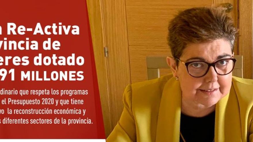La presidenta de la Diputación de Cáceres, Charo Cordero, en la presentación del plan especial de la Institución provincial