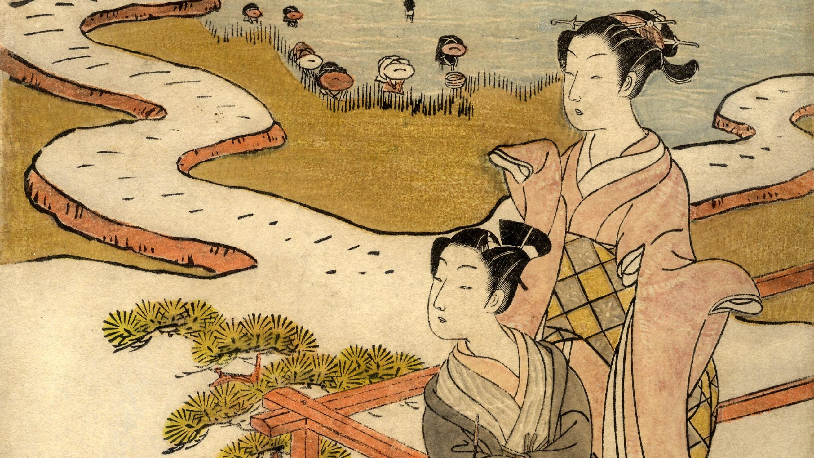 'Dos jóvenes en una veranda', de Isoda Koryusai (1766-1788)