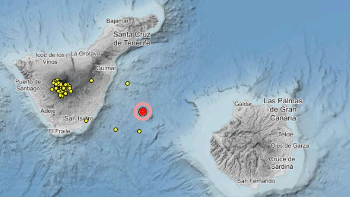 Terremoto de magnitud 3,1 entre Gran Canaria y Tenerife sentido por la población