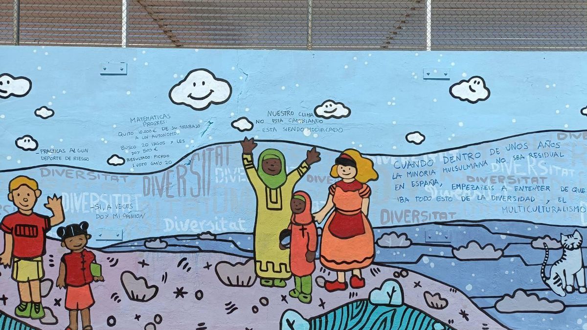 Mural sobre el que se han realizado las inscripciones en Benicolet.