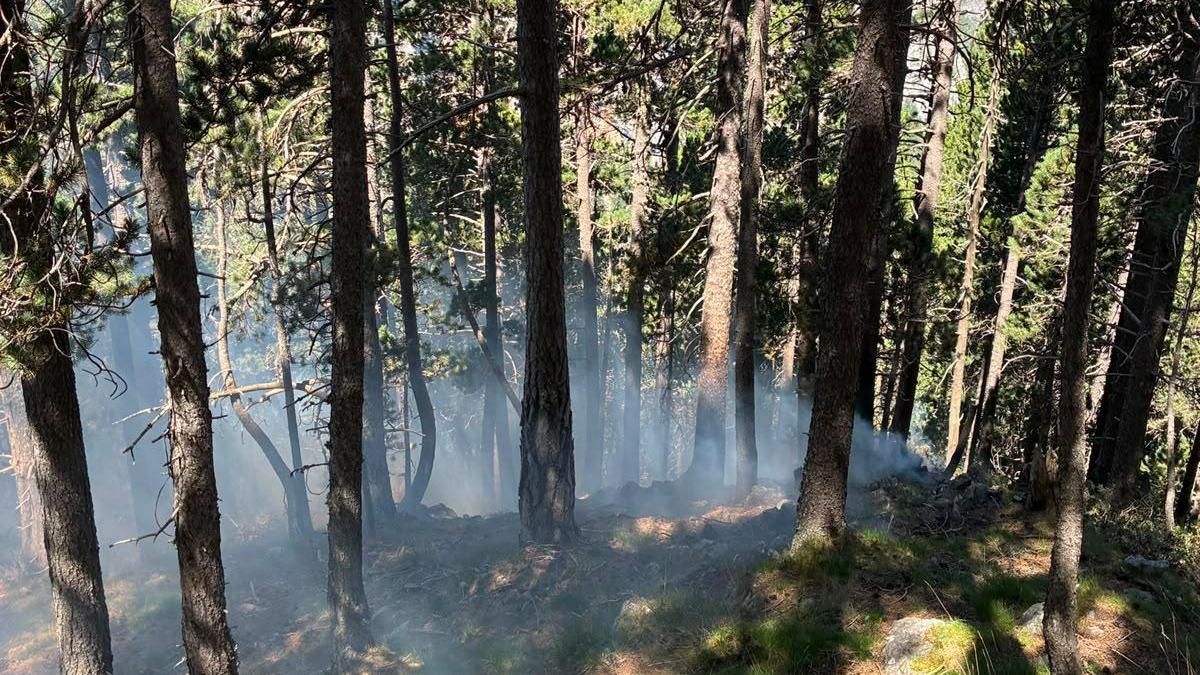 Inmediaciones de Plan, donde se ha declarado un incendio