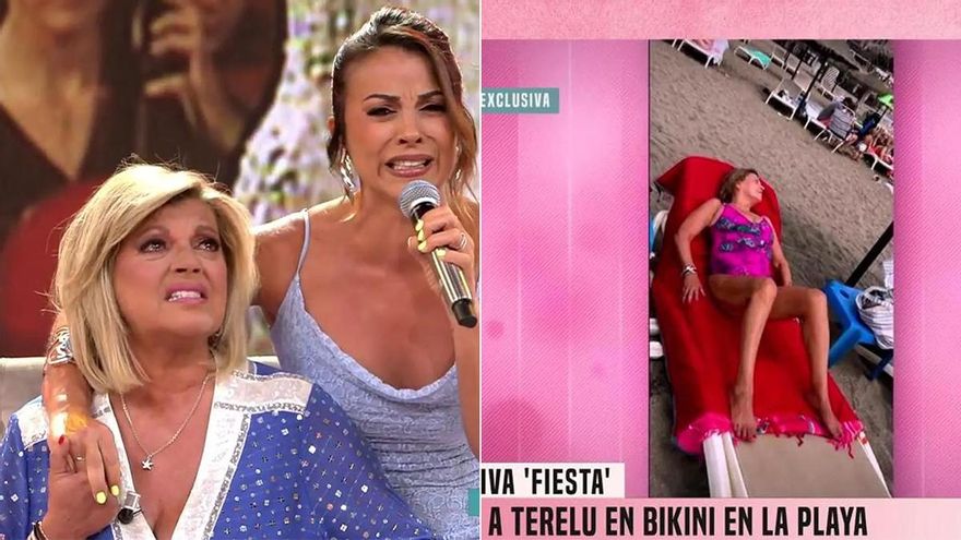 Terelu Campos acabó llorando al recordar a su madre, y 'Fiesta' sacó fotos suyas en la playa