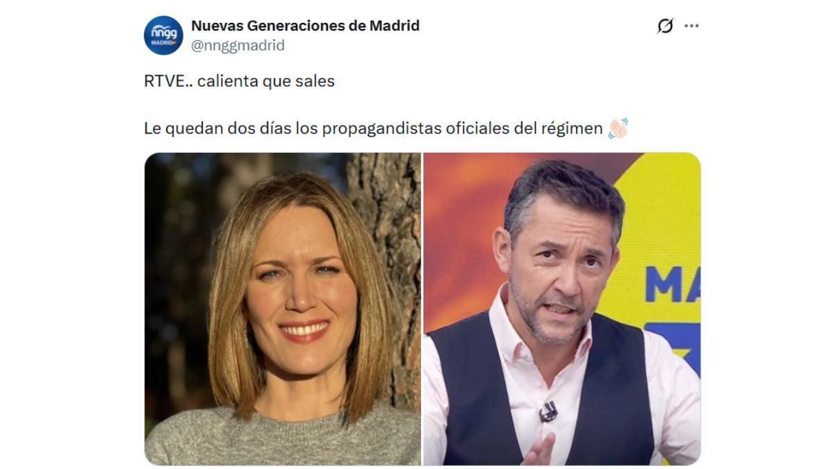 "RTVE, calienta que sales": las Nuevas Generaciones del PP de Madrid celebran que el primer ministro húngaro cierre los informativos públicos