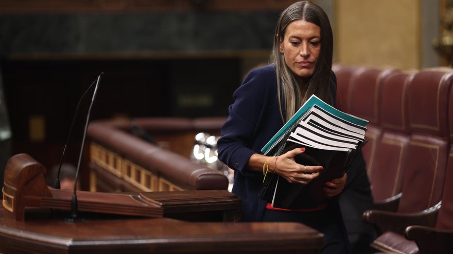 La portavoz de Junts en el Congreso, Miriam Nogueras, interviene durante una sesión plenaria en el Congreso de los Diputados.