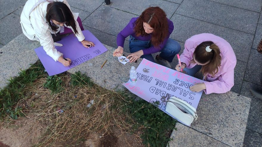 Preparando la manifestación en Málaga
