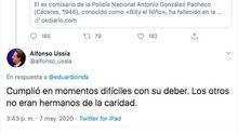 Captura de pantalla de uno de los comentarios de Alfonso Ussía tras la muerte de 'Billy el Niño'