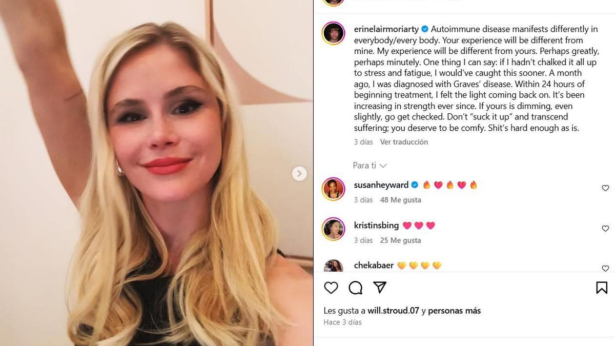 Mensaje de Erin Moriarty sobre su enfermedad