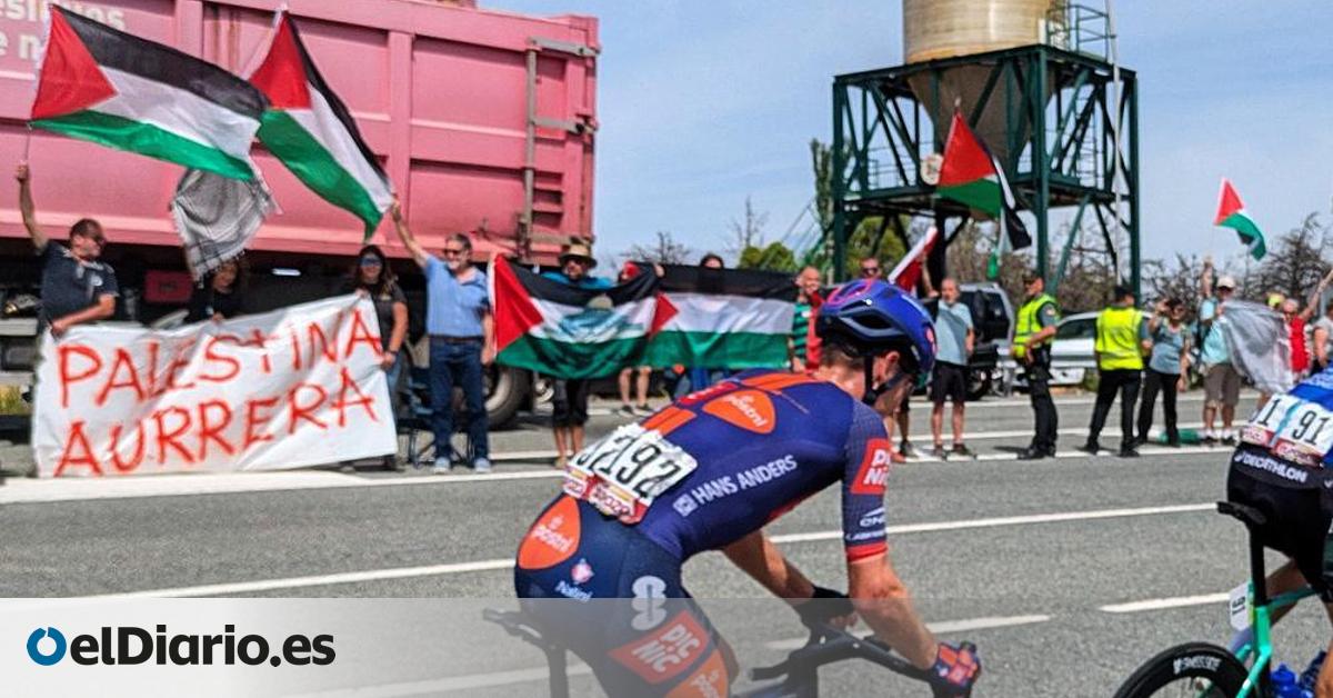 Las protestas contra el genocidio en Palestina y el equipo Israel se multiplican en una Vuelta a España blindada