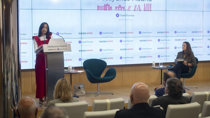 La delegada del Gobierno en la Comunidad de Madrid, Mercedes González, protagoniza un Desayuno Informativo de Europa Press en el Auditorio Meeting Place, a 28 de junio de 2021, en Madrid (España).