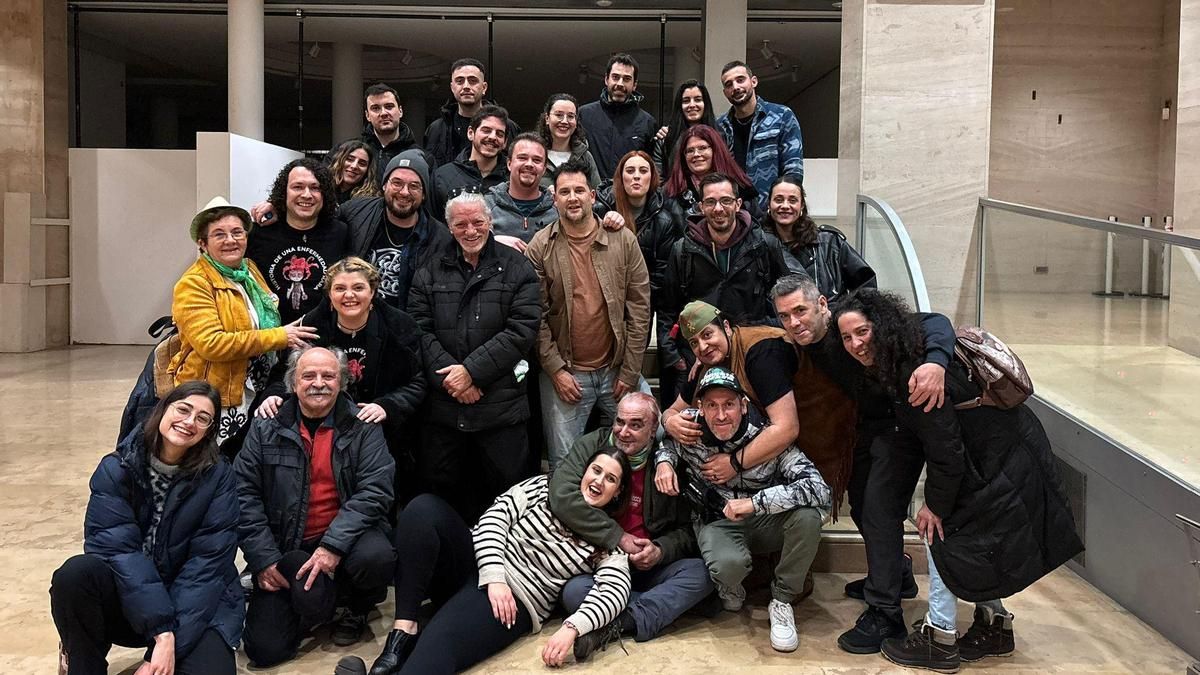 Foto de familia de la gala del rap, inscrita en la función 'Historia de una enfermedad rara'.