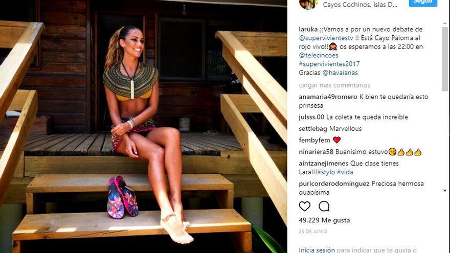 Lara Álvarez a punto de comenzar un debate de 'Supervivientes'