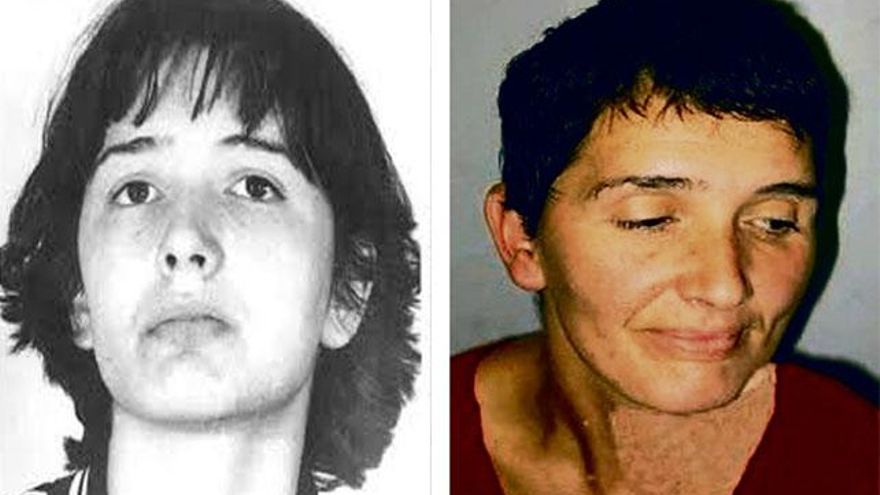 Soledad Iparraguirre, 'Anboto', una de las máximas dirigentes de ETA, de joven y en la actualidad.