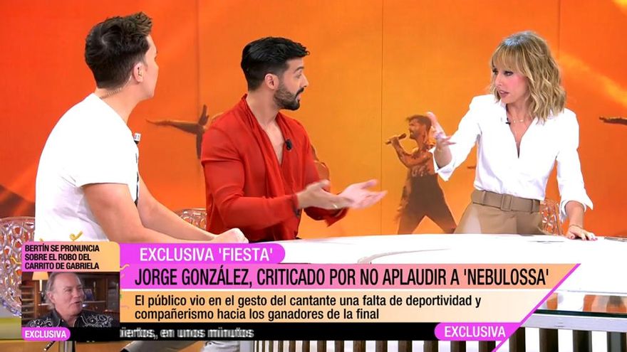 Jorge González zanjó sus 'polémicas' del Benidorm Fest en 'Fiesta', que conectó en directo con Nebulossa