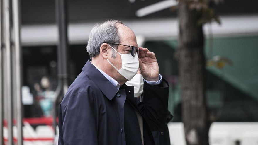 El candidato del PSOE a la Presidencia de la Comunidad de Madrid, Ángel Gabilondo, visita el hotel donde seguirá la noche electoral del 4M, a 3 de mayo de 2021, en el Hotel Princesa, Madrid, (España).
