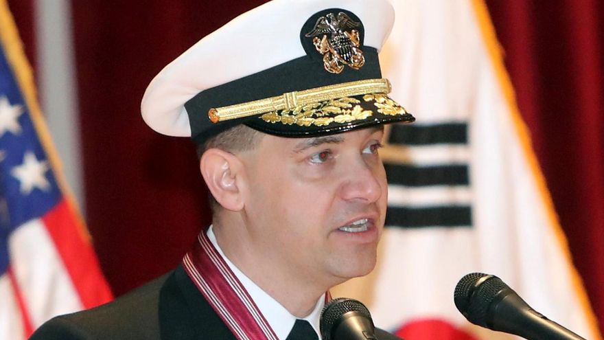 Fotografía de archivo del almirante Brad Cooper, comandante del Comando Central de Estados Unidos (CENTCOM), en Busan (Corea del Sur). EFE/Str