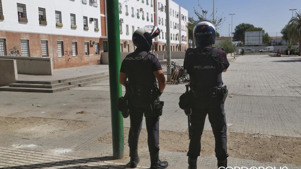 Agentes de la Policía Nacional en Las Palmeras.
