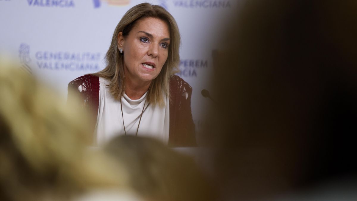La vicepresidenta y portavoz, Susana Camarero, durante la rueda de prensa ofrecida tras el pleno del Consell celebrado este viernes.