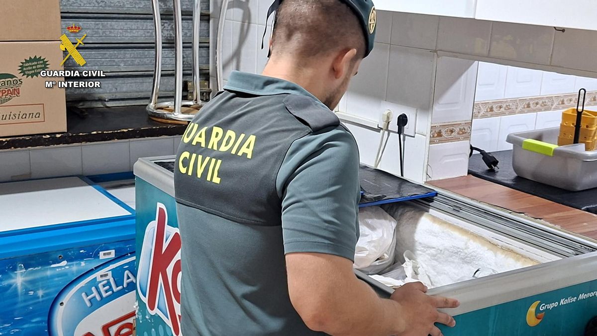 Un agente inspecciona uno de los congeladores.