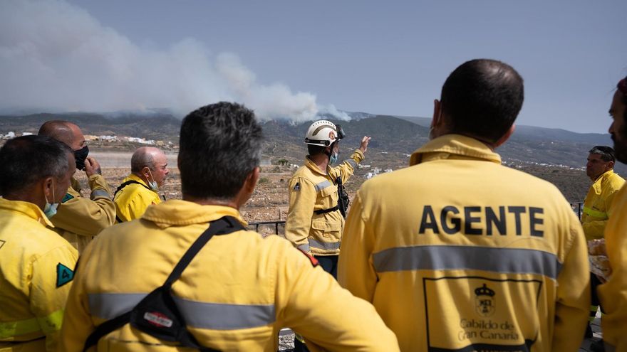 Agentes forestales de Gran Canaria desplazados a Tenerife para combatir el incendio en Arico