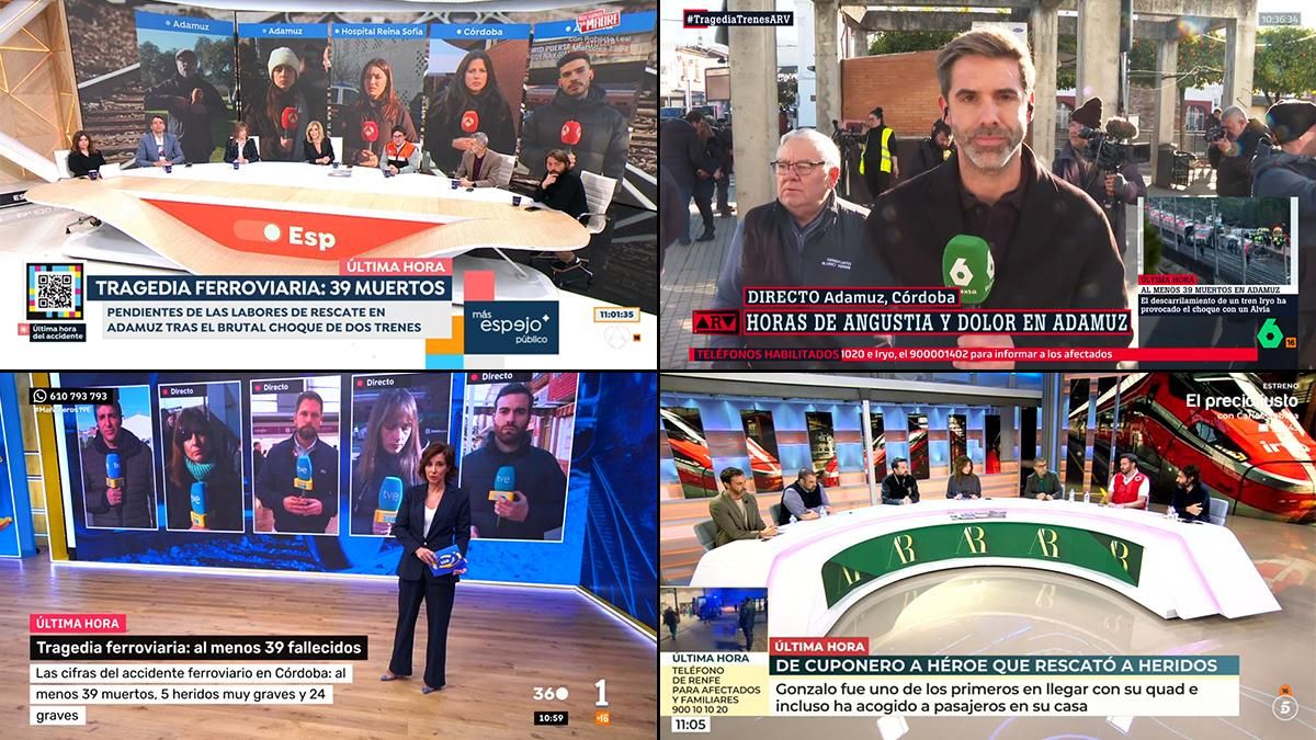 Las cadenas de TV se vuelcan con el accidente ferroviario de Adamuz