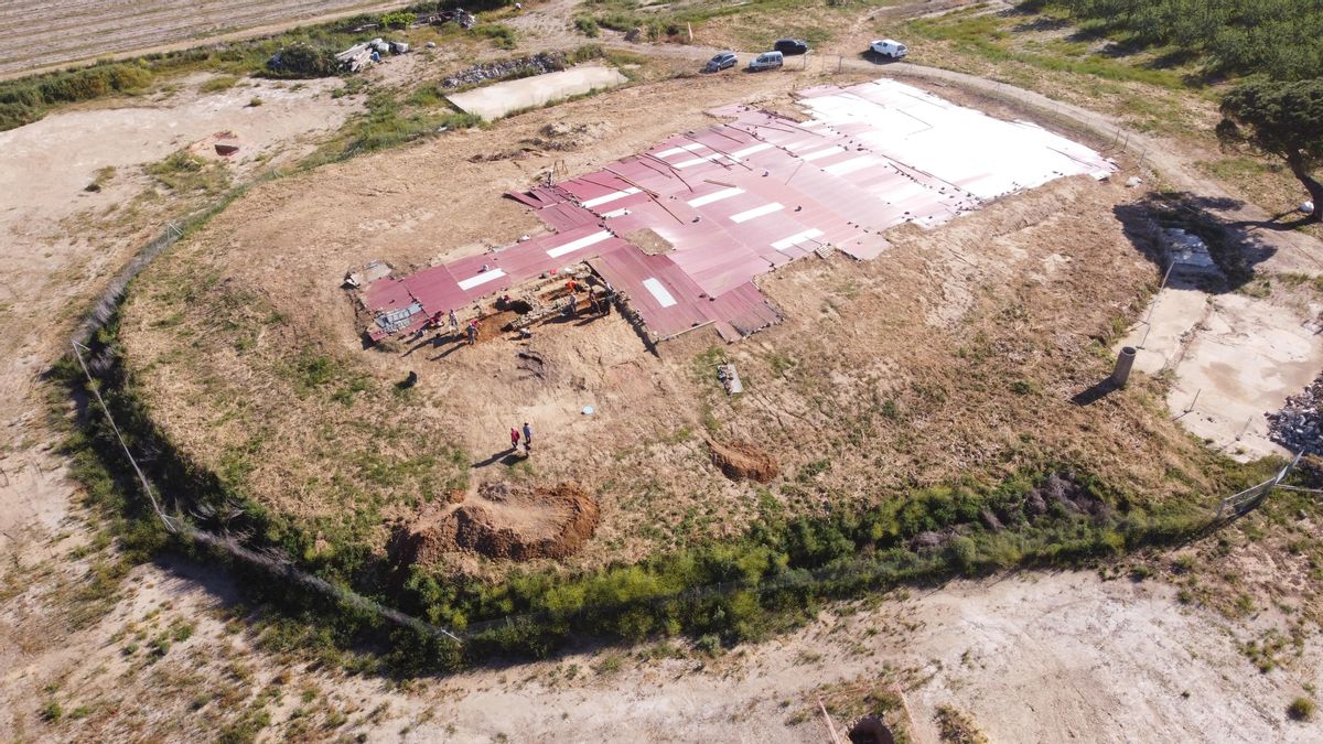 Vista aérea del yacimiento de Casas del Turuñuelo