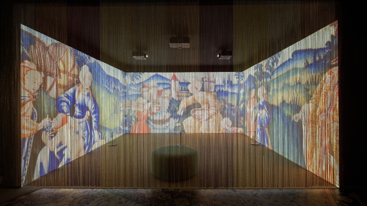 Espai immersiu dedicat als tapissos La Història de Carrabara, dita dels egipcians (1500 - 1520) realitzats al taller d’Arnould Poissonier