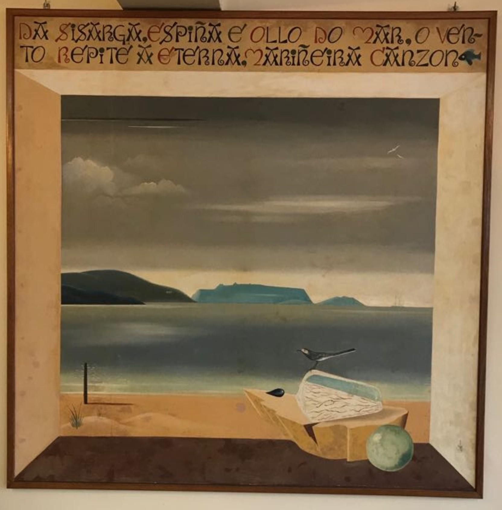 'As Illas Sisargas', uno de los cuadros de Urbano Lugrís para la Casa do Pescador de Malpica (Bergantiños, A Coruña)