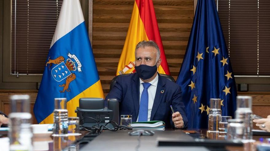 El presidente del Gobierno de Canarias, durante el Consejo de Gobierno celebrado este jueves, 7 de enero