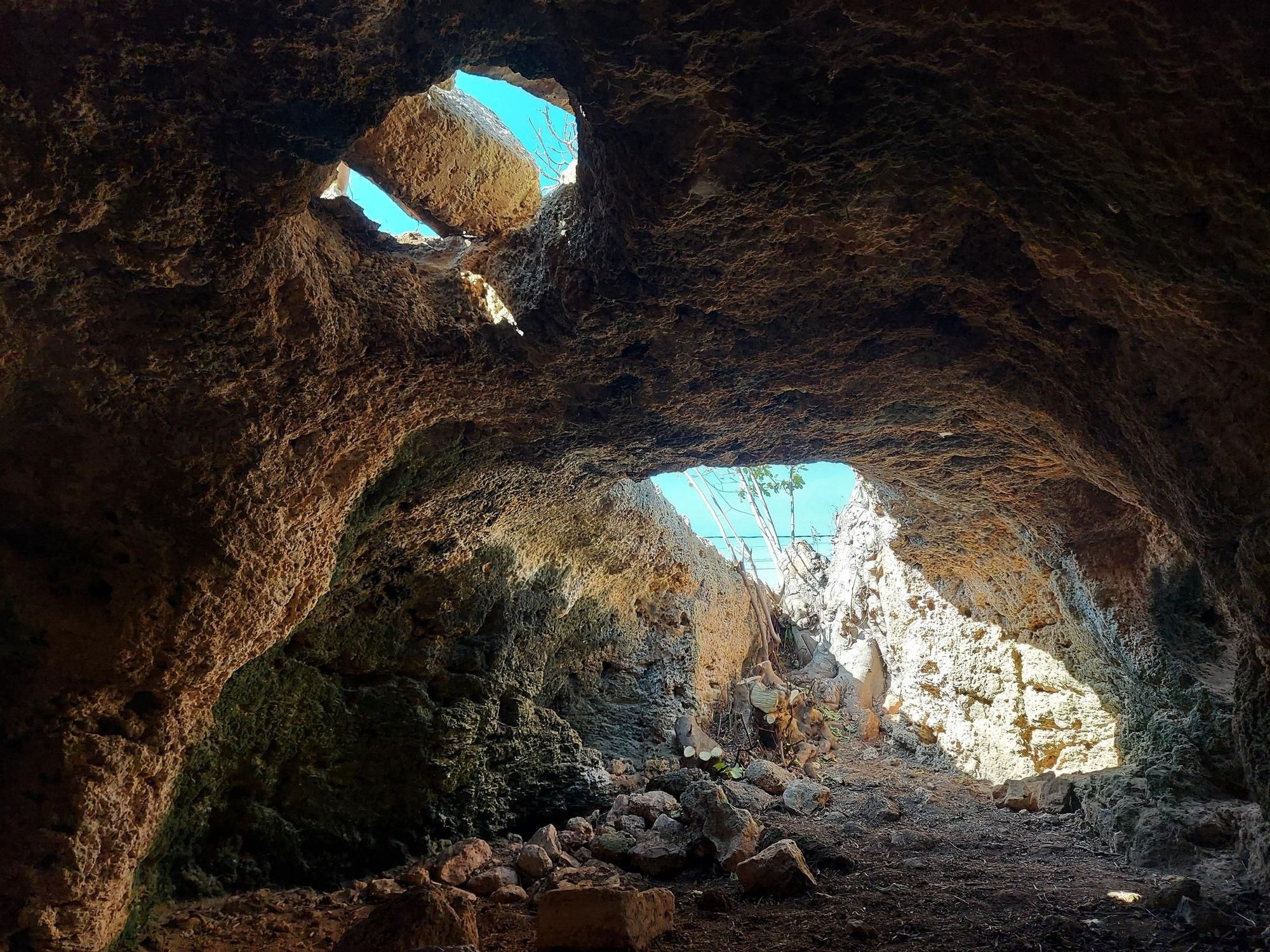 Interior de una de las cuevas del yacimiento de Son Sunyer
