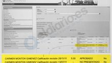 El documento que demuestra que Montón tenía un "no presentado" en noviembre y alguien lo cambió