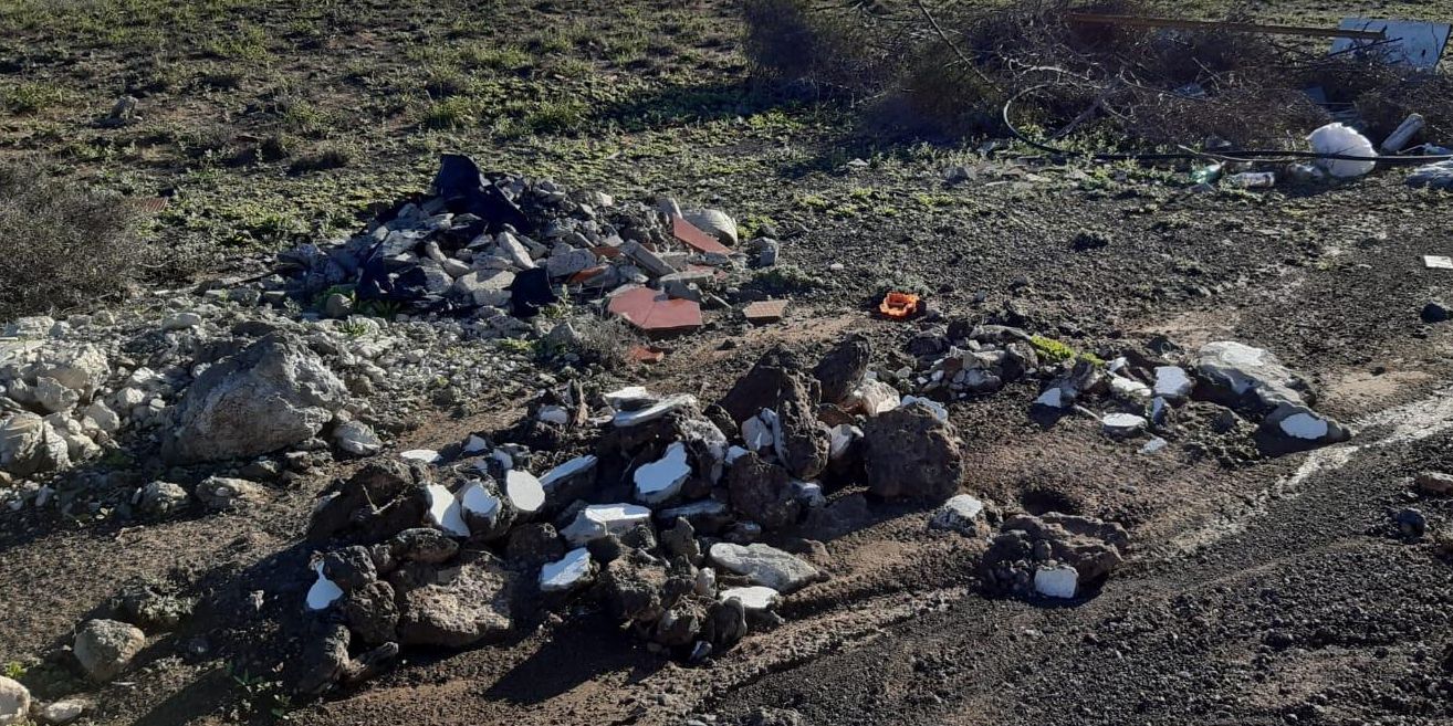 Escombros en el municipio de San Bartolomé, en Lanzarote.