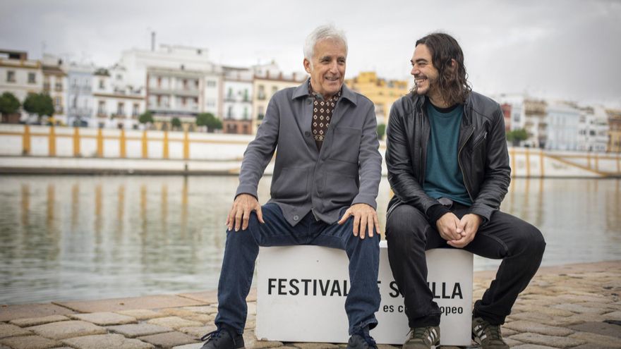 Kiko Veneno y Alejandro G. Salgado en Sevilla para el estreno de 'Un día Lobo López'