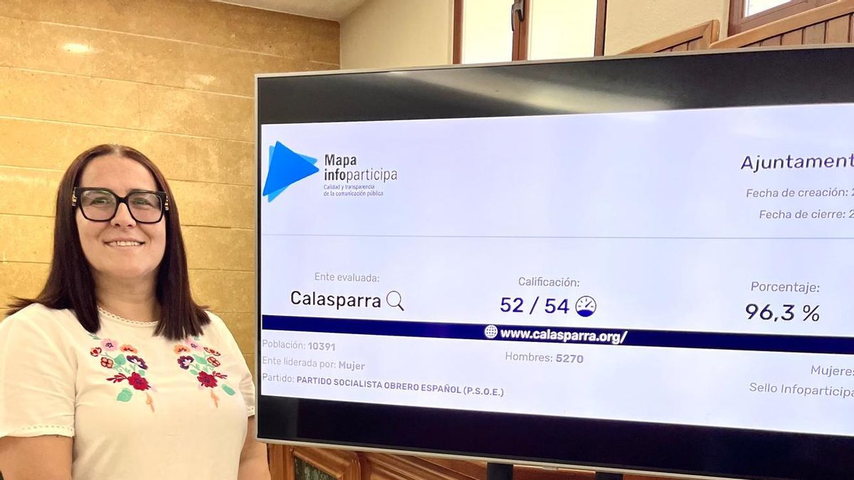 Calasparra consigue por segundo año el Sello Infoparticipa y refuerza su liderazgo en transparencia