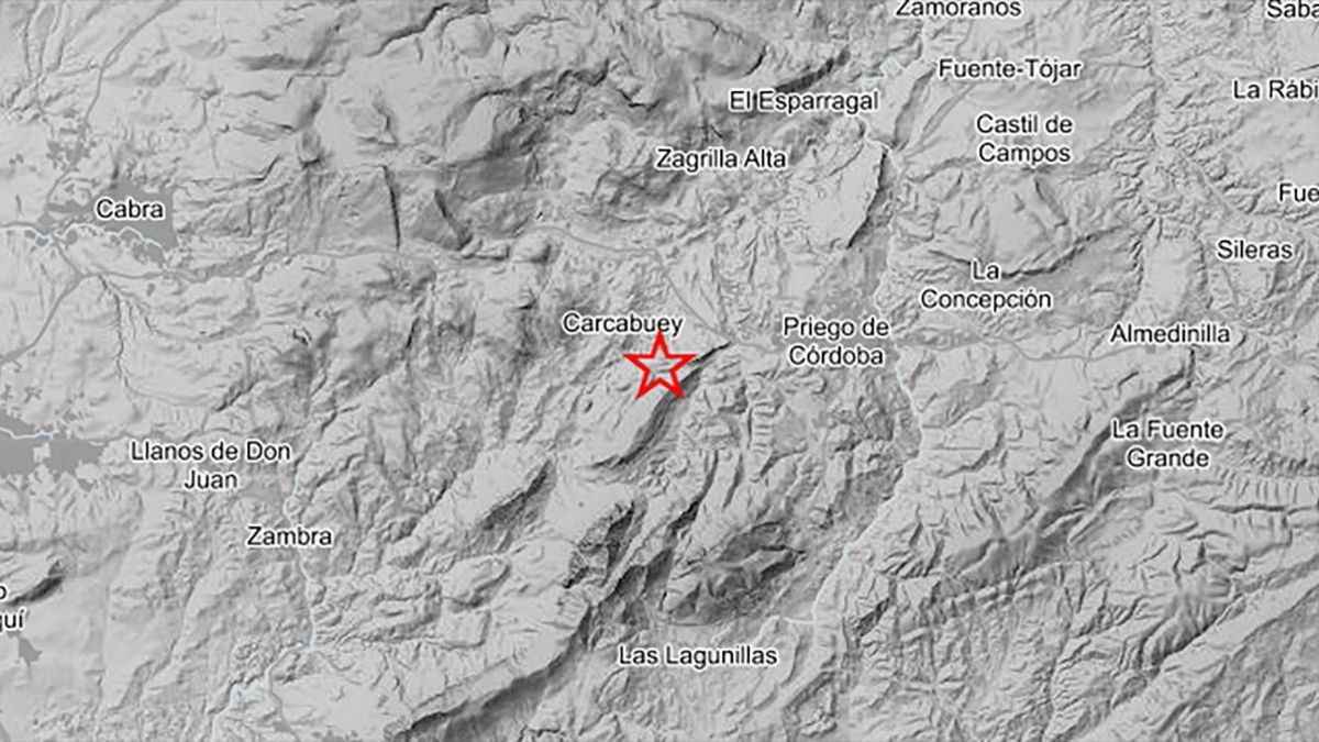 Registrado un terremoto en Carcabuey este domingo.