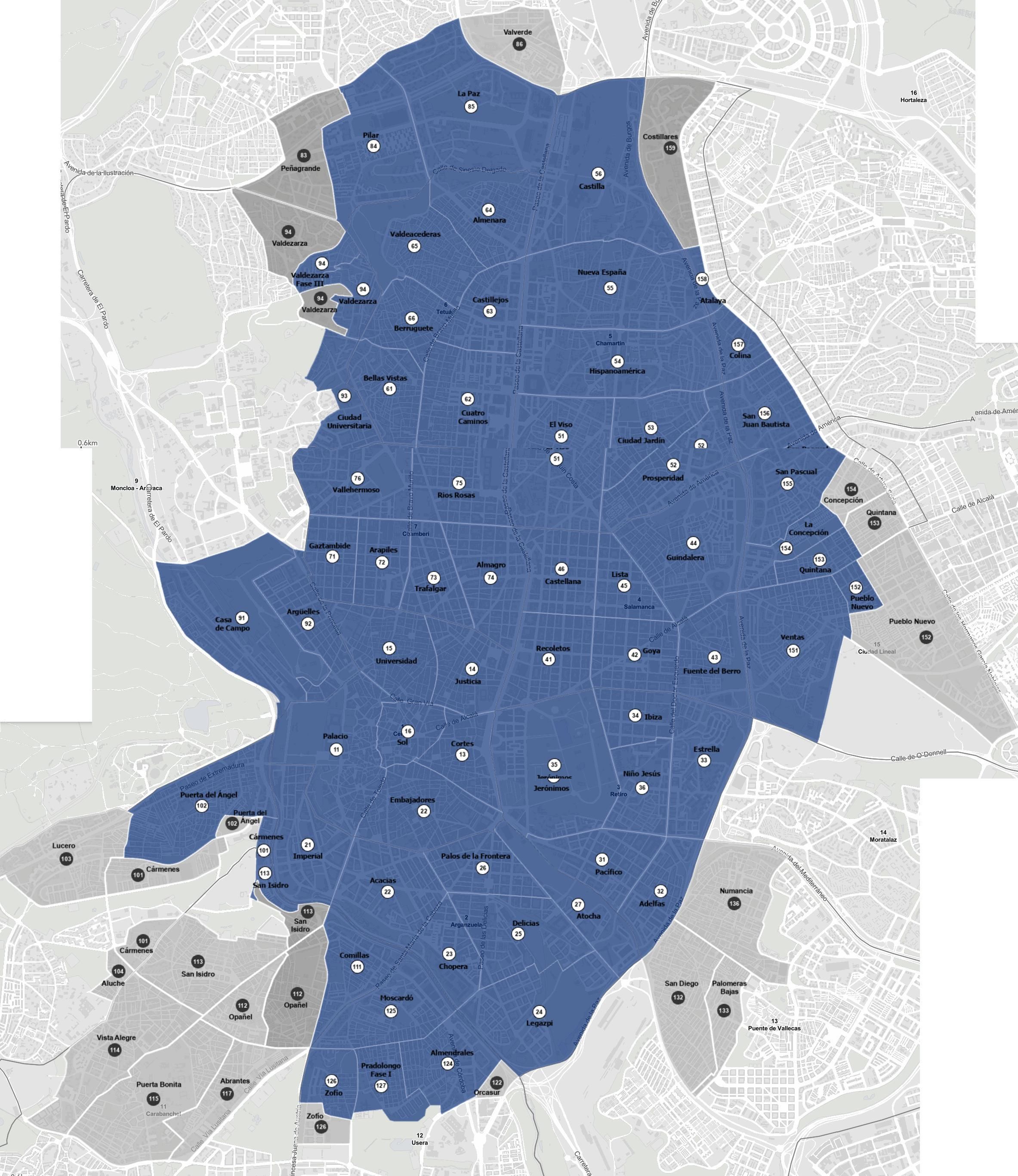 Mapa del SER (en azul) y de posibles extensiones (en gris)
