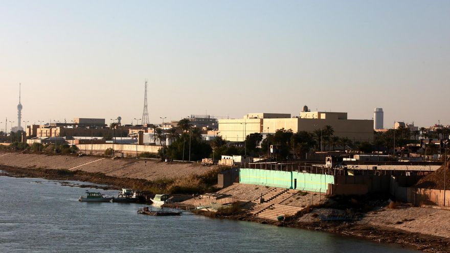 Foto de archivo del complejo de la Embajada de EEUU en Bagdad, Irak.