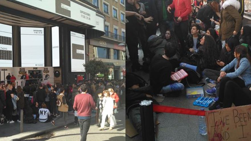 Los fans de The Walking Dead esperando en la cola