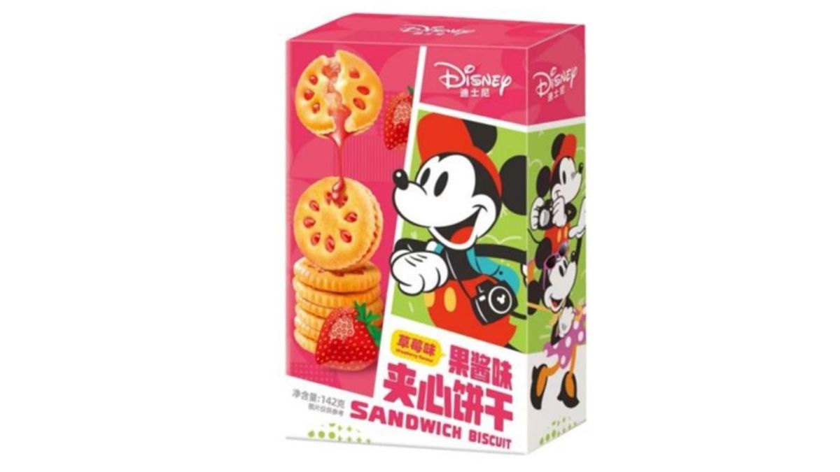 Galleta sabor fresa.