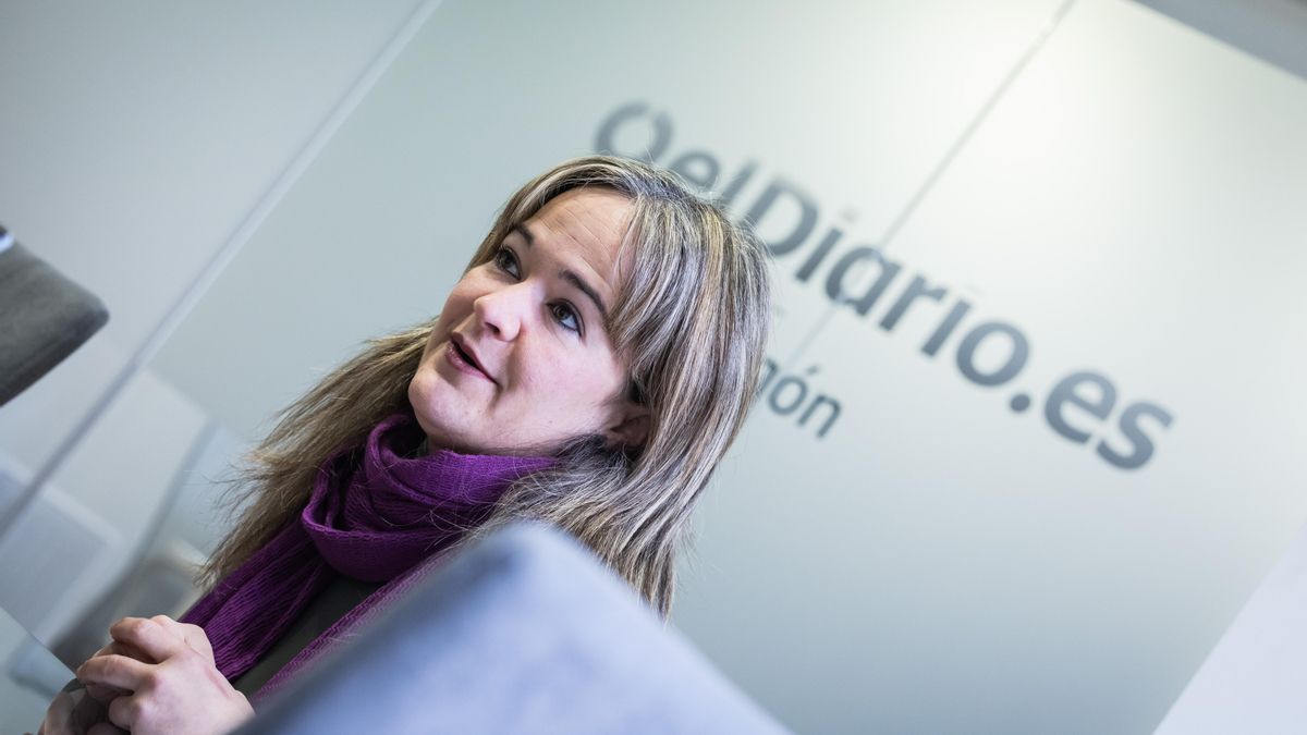 María Goikoetxea durante la entrevista