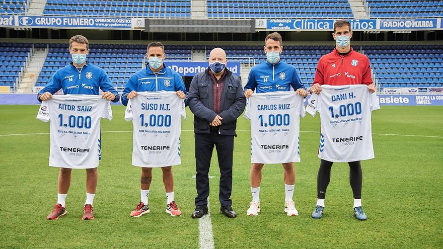 Los cuatro capitanes del CD Tenerife acumulan más de mil partidos como blanquiazules
