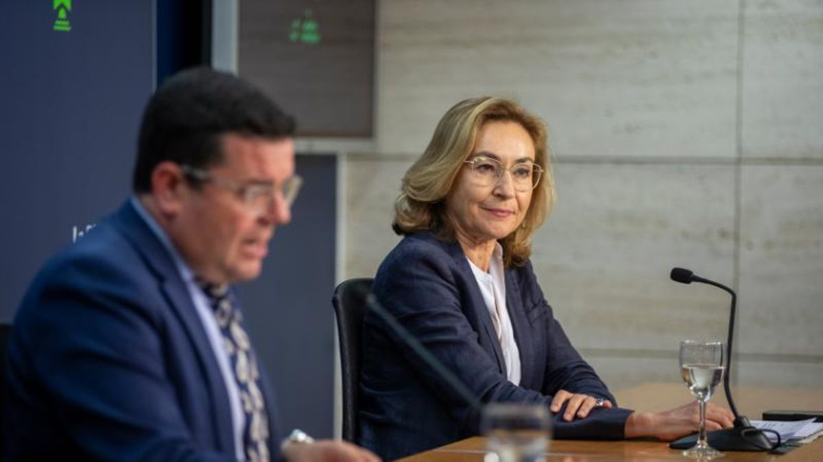 Martín y Domínguez en la rueda de prensa del Consejo de Gobierno