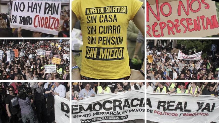 Del "no hay pan pa' tanto chorizo" al "que no tenemos casa": qué ha sido de los lemas del 15M