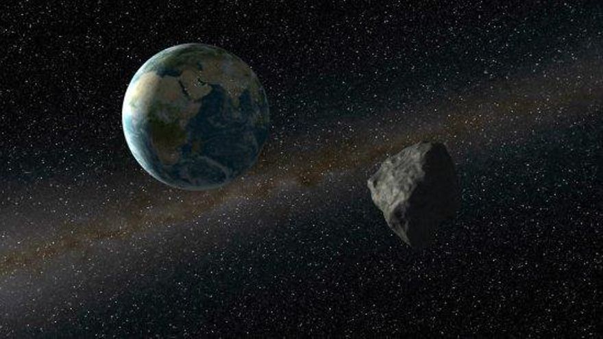 Recreación de la proximidad de un asteroide a la Tierra