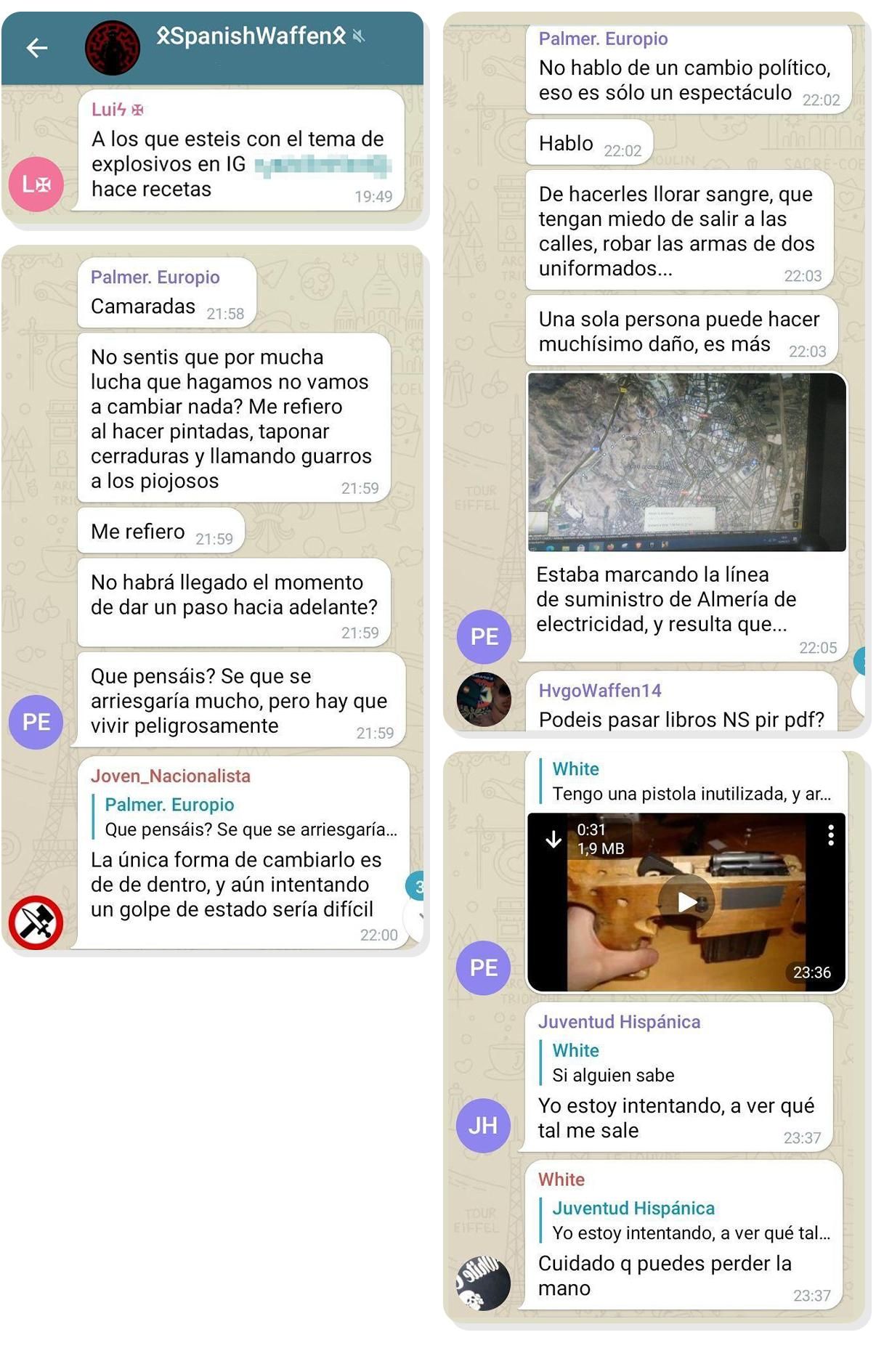 Capturas de diversos chats de los integrantes