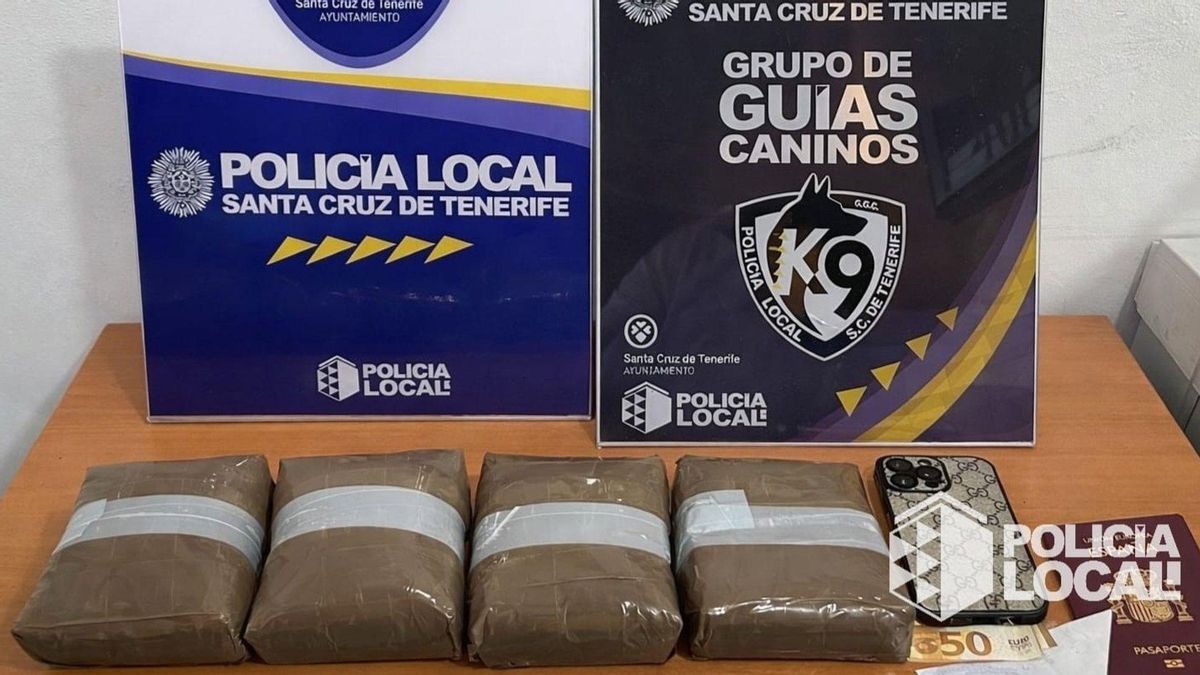 Un perro de la Policía descubre a un hombre con más de dos kilos de hachís en una mochila