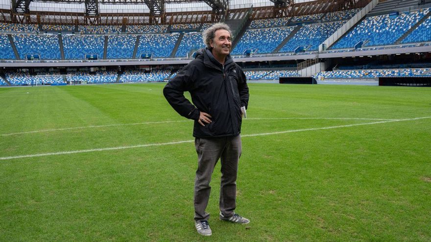 Sorrentino en el estadio San Paolo de Nápoles