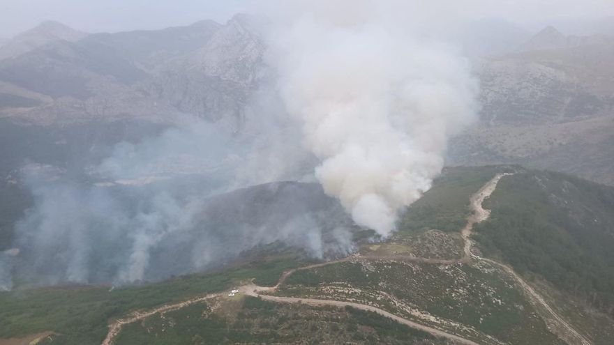 Declaran de nivel 1 de peligrosidad un incendio forestal en Valdepiélago, que concentra numerosos medios