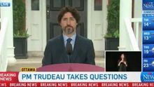 El primer ministro de Canadá, Justin Trudeau, durante la rueda de prensa en la que ha sido preguntado por la actuación de Trump.