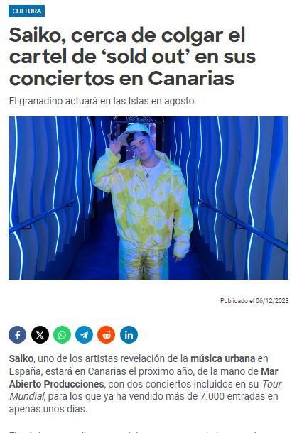 Noticia más destacada sobre Saiko