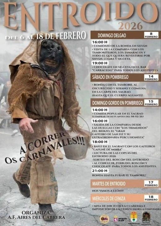 Programa del Entroido de Pombriego del año 2026.